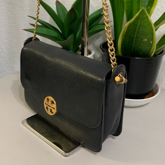 💕👜 TORY BURCH Chelsea Black Crossbody Bag - Picture 4 of 13